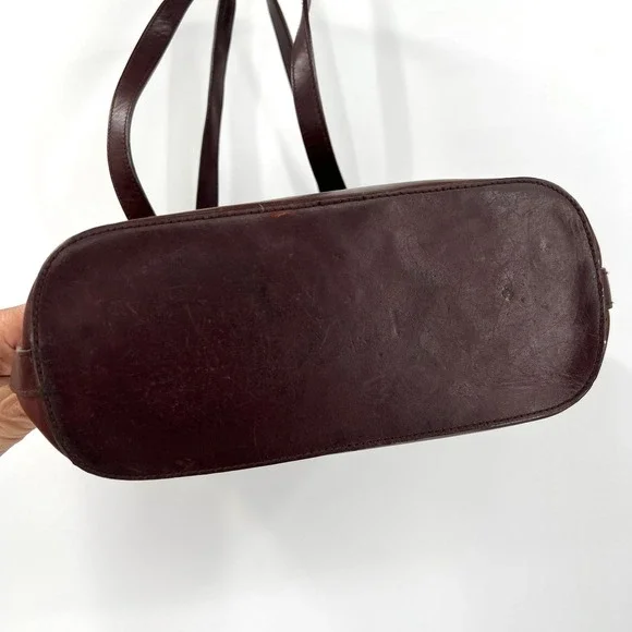 Ellington Tooled Leather Shoulder Bag Brown Floral Double Strap Western Cowgirl - Picture 7 of 8